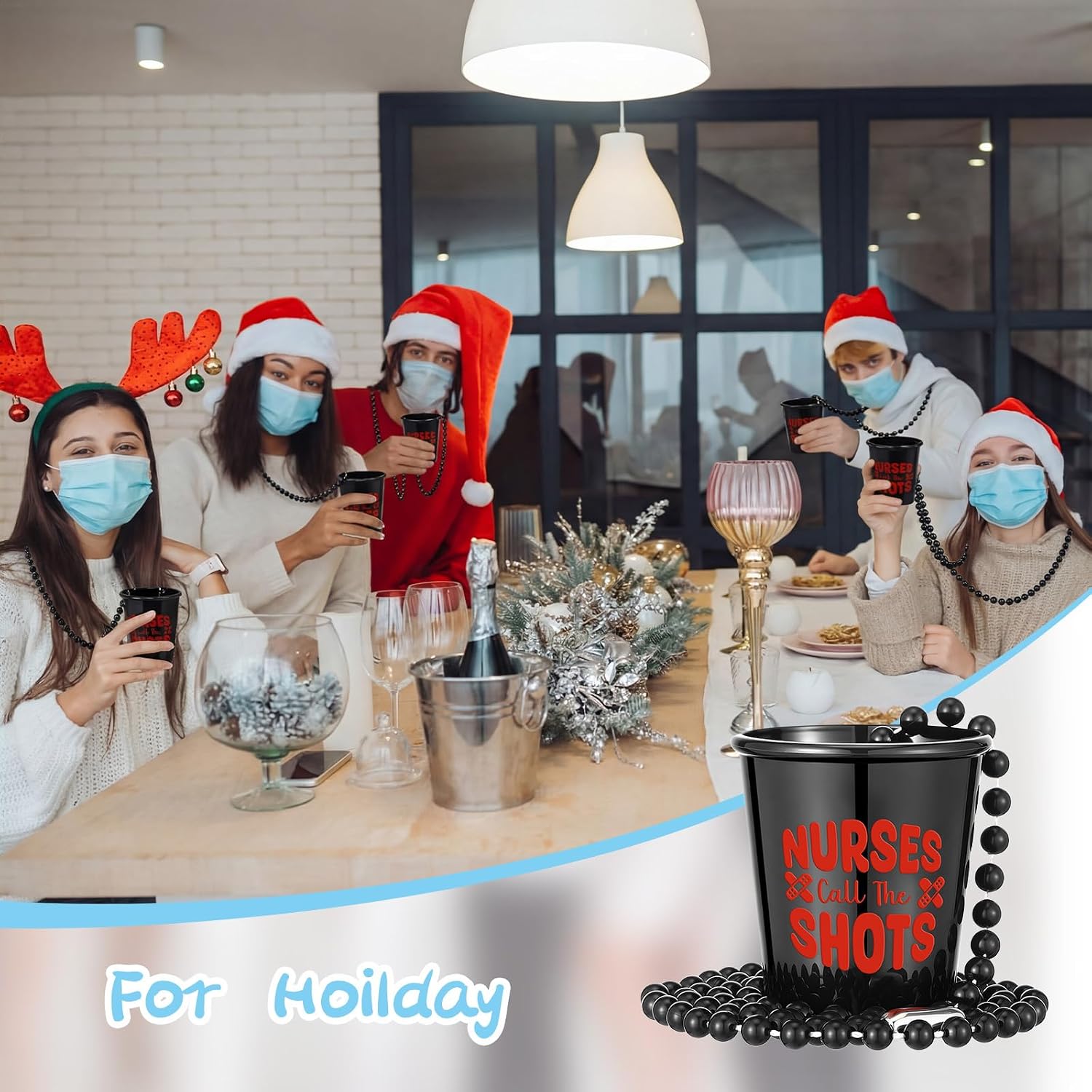 Meanplan 24 Pcs Nurse Gifts for Graduation Bulk Call The Shots Glass Necklaces Mini Plastic Shot Cup Necklace Gift for Women Men College Nursing Students Favors Decoration