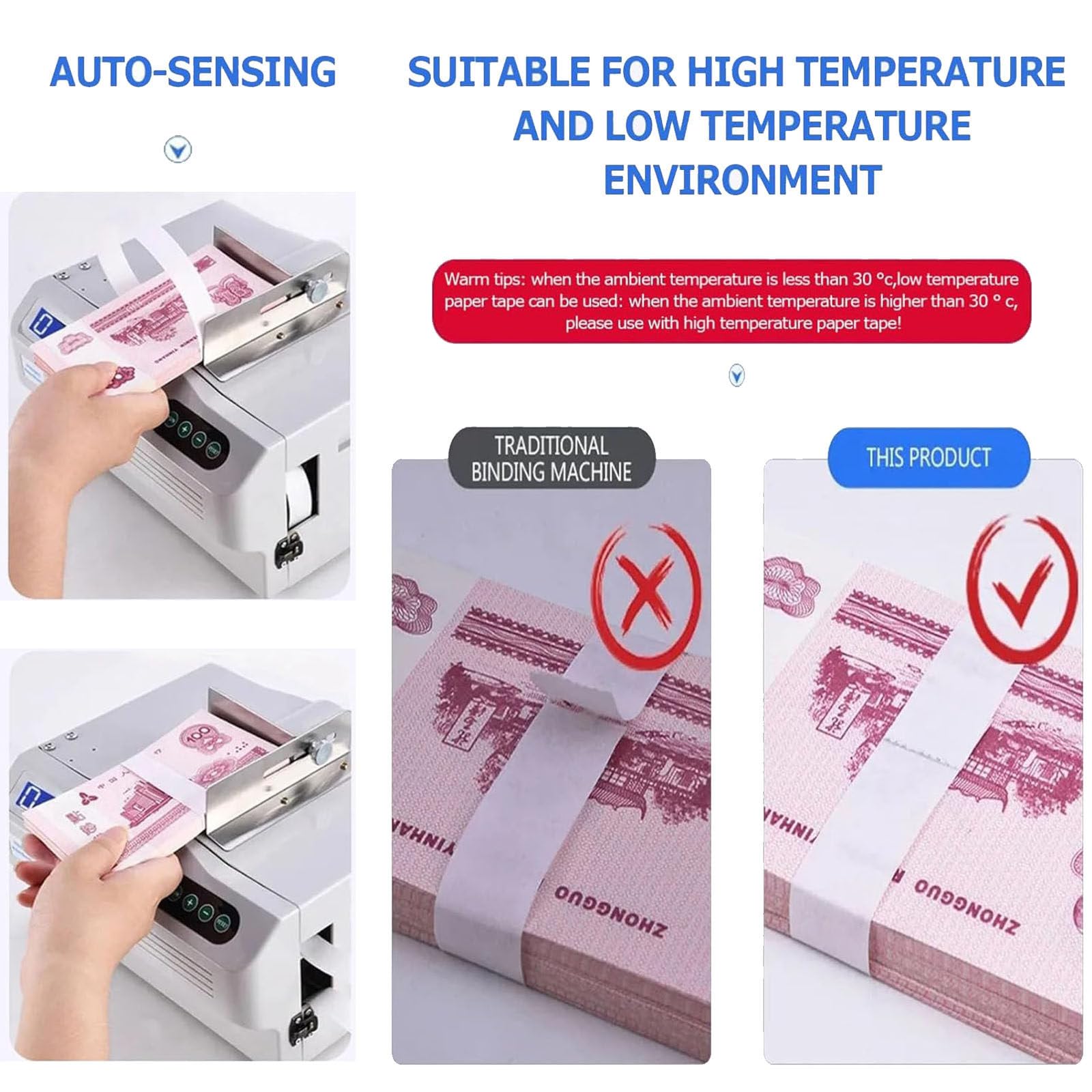 Macchina automatica per impacchettare banconote con schermo LCD - migliora l'efficienza di gestione dei contanti per professionisti e cassieri finanziari
