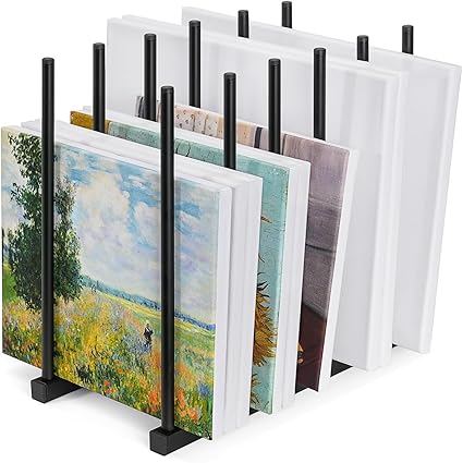 INDIDECOR 51106 Art Storage Rack Painting Canvas Storage Rack, Metal Drawing Storage Rack for Canvas Frame Drawing Board (Black)