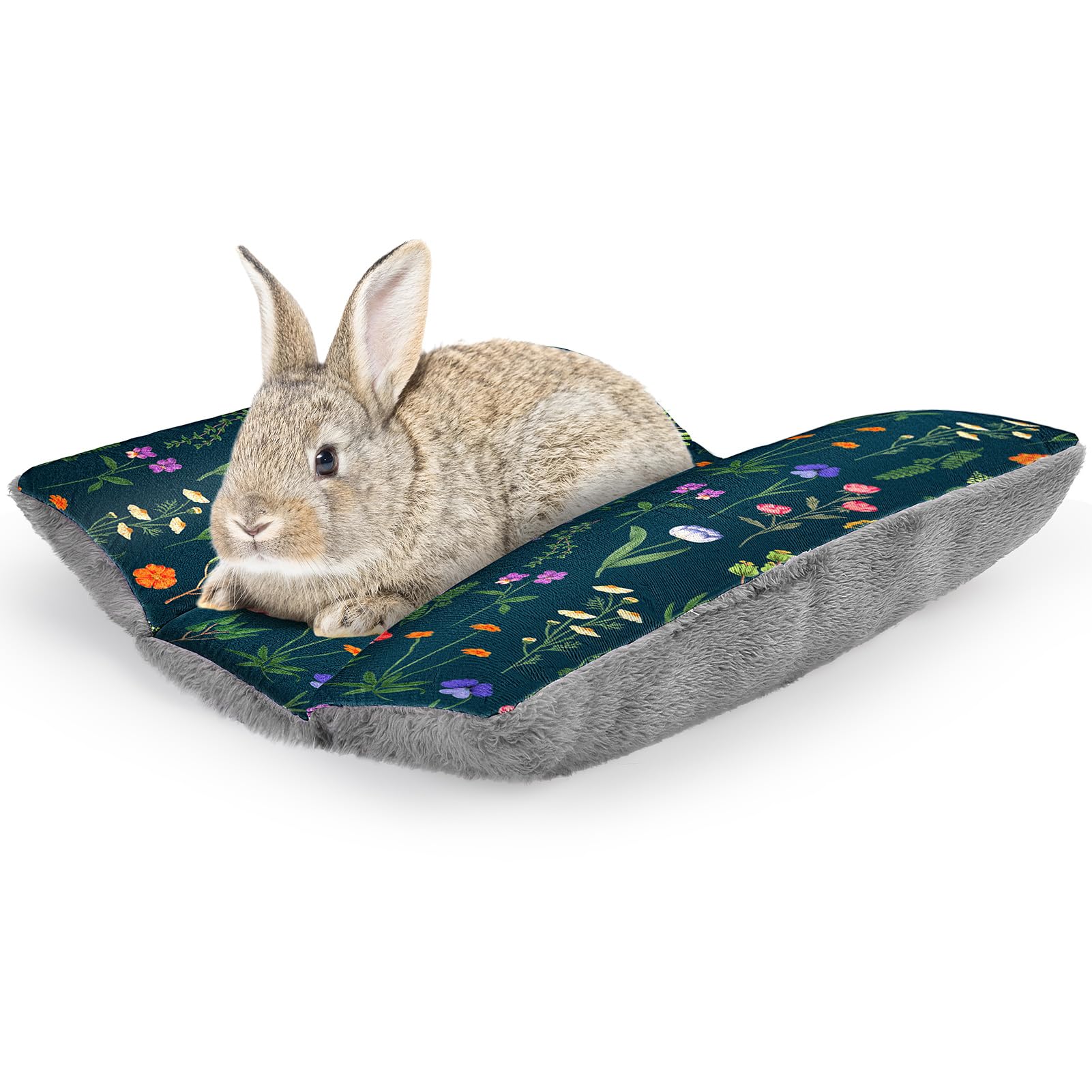 Hedgeink Rabbit Bed 15"X14"Thickened and Soft Bunny Bed Washable Cuddle Cushion Plush Mat Double-Sided Plush Small Pet Flop Mat Cotton Pillow for Rabbit