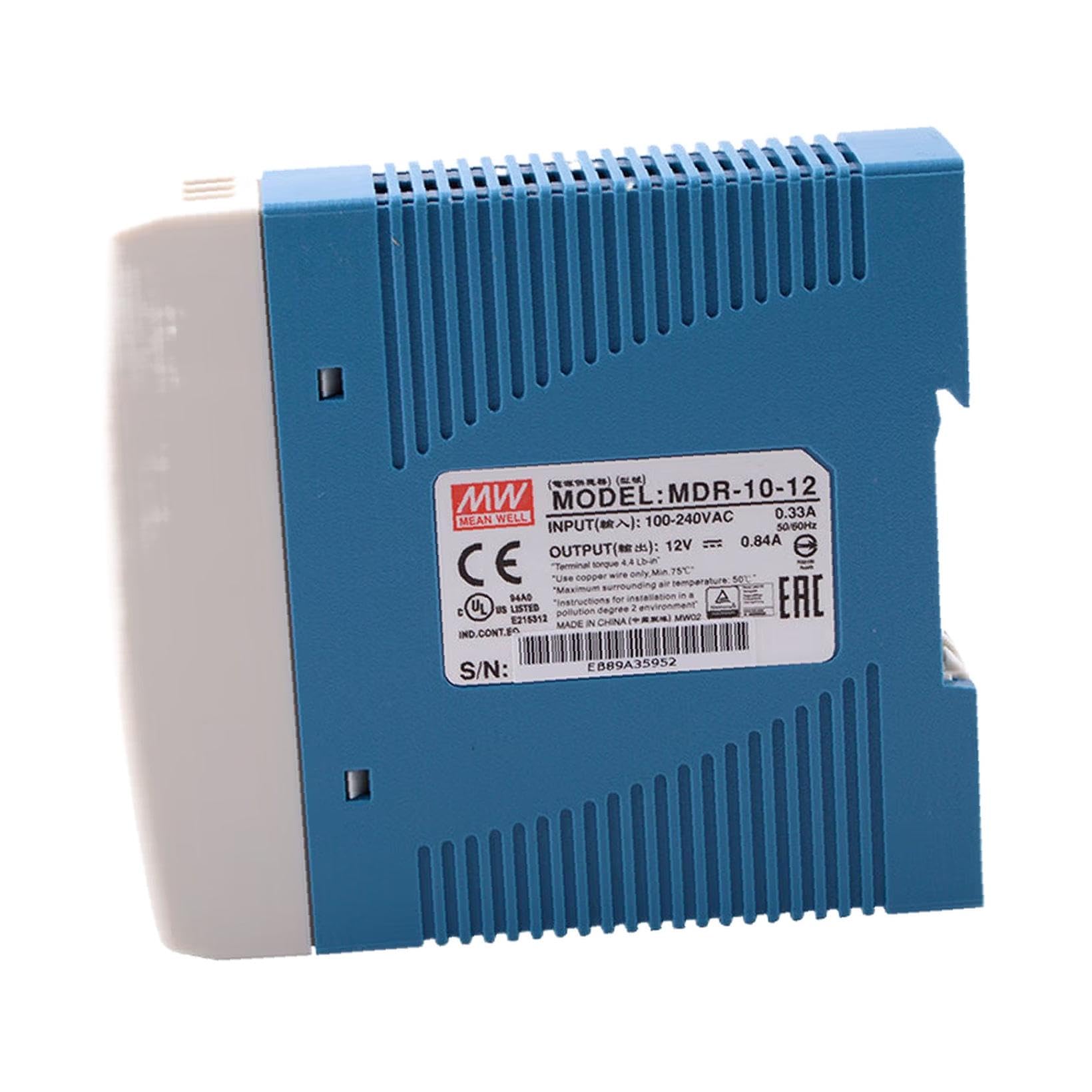 Andrew Energy DIN Rail PS 10W 12V 0.84A MDR-10-12 Meanwell AC-DC SMPS MDR-10 Series Mean Well Switching Power Supply
