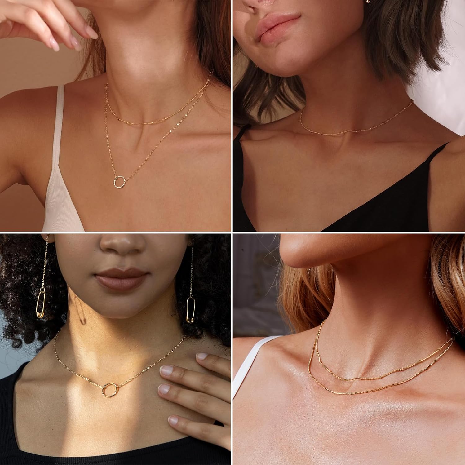 Partm Pearl Necklace for Women Trendy 14K Gold Plated Dainty Pearl Pendant Choker Set Handmade Pearl Gold Necklace Non Tarnish Simple Cute Jewelry Gifts for Women - Image 4