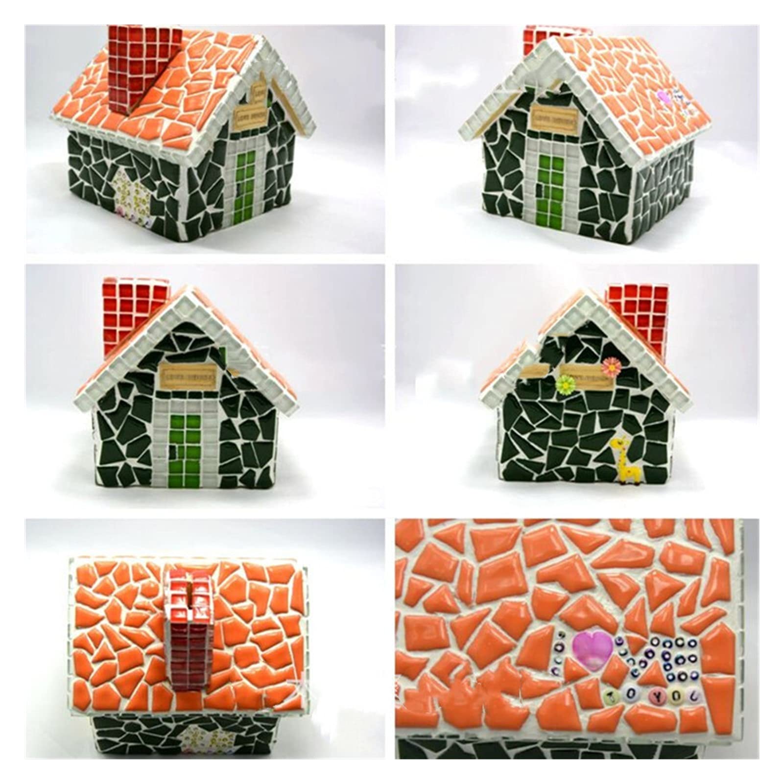 Mosaico, Tessere Mosaico Piastrella a Mosaico in Porcellana 600g Diametro 1-3 cm Diametro 0,4 mm Spessore in Ceramica Mosaico Fai da Te Mestieri mosaici Che Fanno Piastrelle(600g Orange)