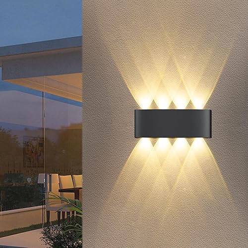 Sunwish Lámpara de pared LED para interiores con cable arriba y abajo, lámpara de pared moderna negra, apliques de pared adecuados para dormitorio,