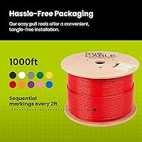 Vista 5 de TRUE CABLE Cable Ethernet a granel de elevación blindada Cat6A, 1000 pies, rojo, cobre sólido desnudo 23 AWG, 750 MHz, F/UTP, PoE++ 100 W