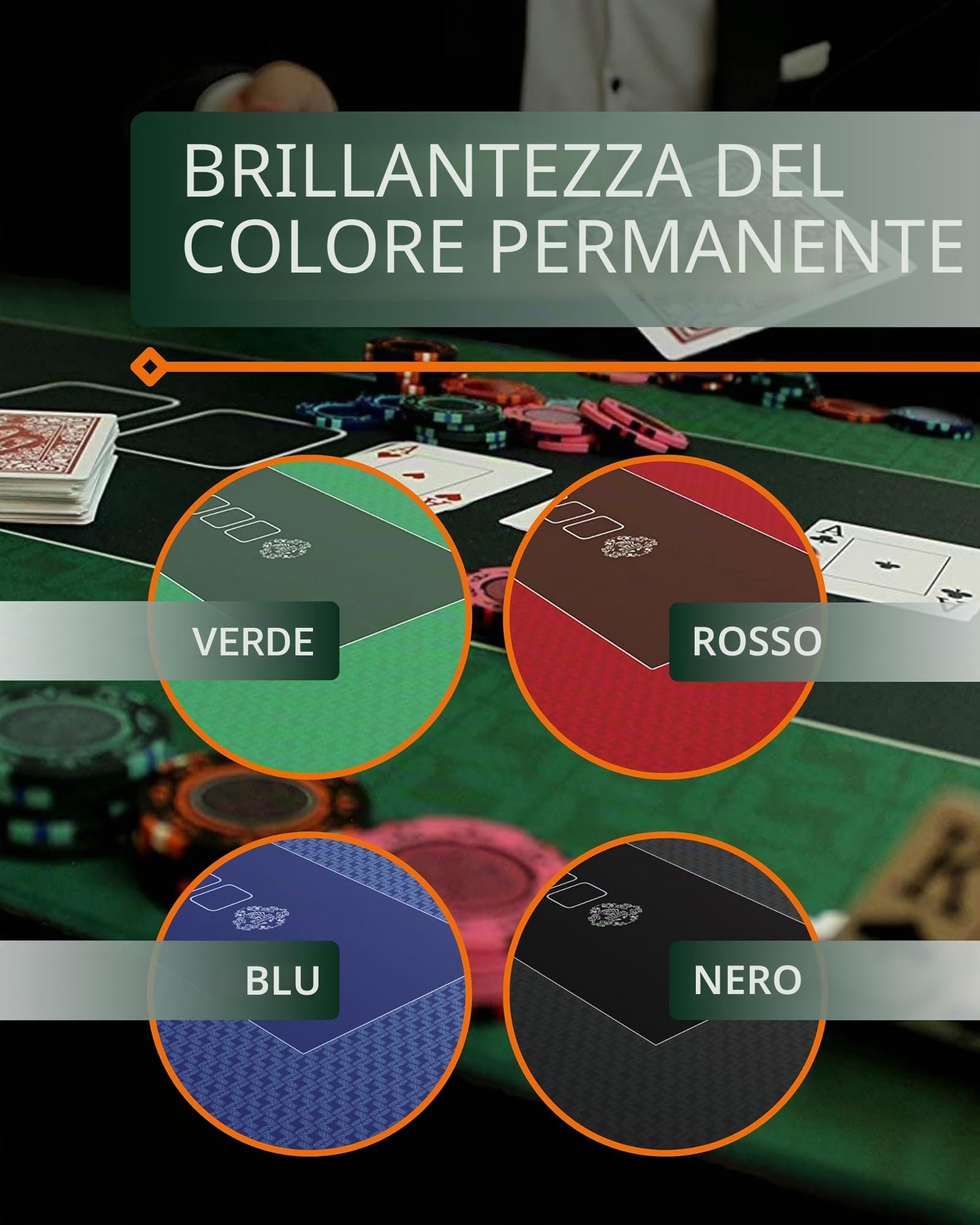 Bullets Playing Cards, Copritavolo da Poker Professionale 180 x 90cm Panno da Poker, Tappeto da Poker, Copritavolo da Poker (Blu)