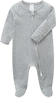 KIDDLETOWN Baby Schlafanzug, Baby Strampler, Neugeborene Strampler Doppelreißverschluss, Baumwolle Langarm Schlafanzug Neugeborene, Schlafstrampler Pyjam Kleidung für Junge Mädchen 3-6 Monate