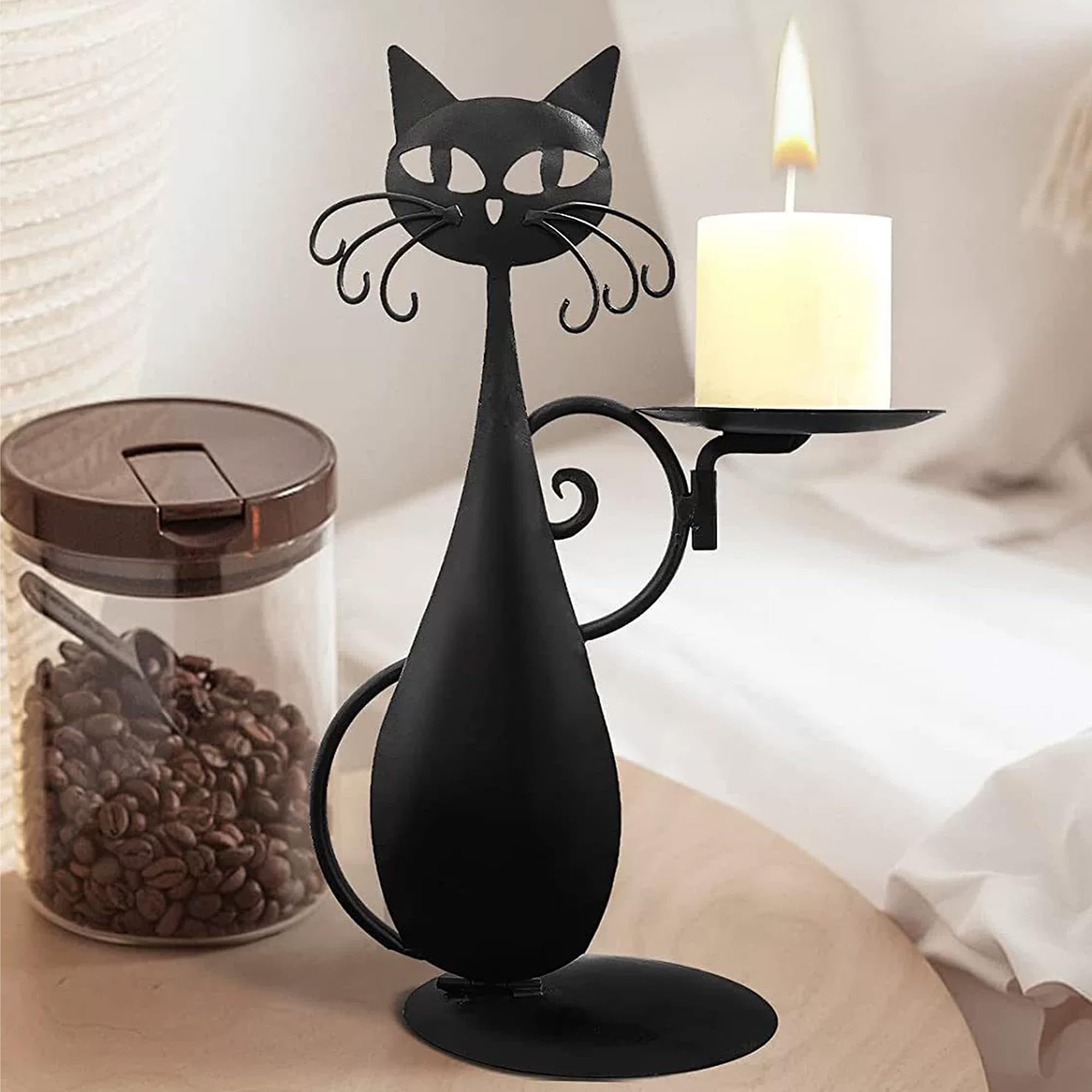 6 Pezzi Candela Halloween, Candela Gatto Nero Carine in
