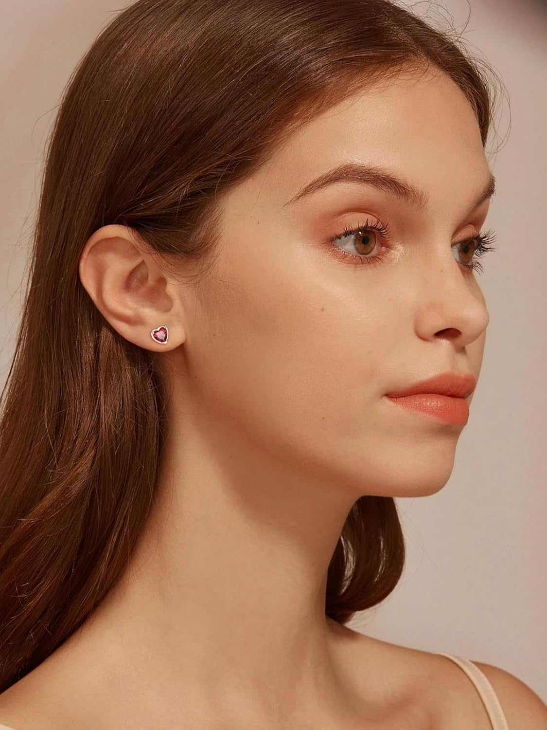 FindChic Sparkling Birthstone Heart Stud Earrings for Women, Silver Plated Studs Cubic Zirconia Earring with 925 Sterling Silver Post & Push Backs, 12 Months Birthday Anniversary Jewelry Gift - Image 3