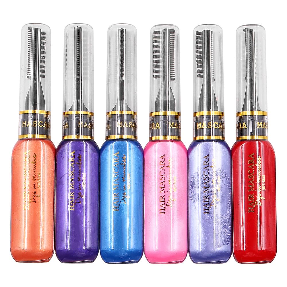 Alnicov 6 tizas para el Cabello Lavables en Spray para el Cabello, Color Temporal Brillante para Fiestas diarias, Cosplay (Estilo A)