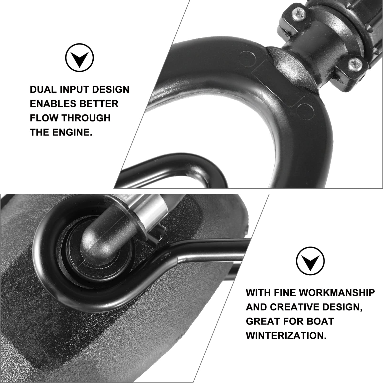 ifundom Boot Motorreiniger Dual Feed Spülanschluss Wasser Spülohren für Außenbordmotoren Motorreinigungswerkzeug mit Beschichtetem Federstahlrahmen