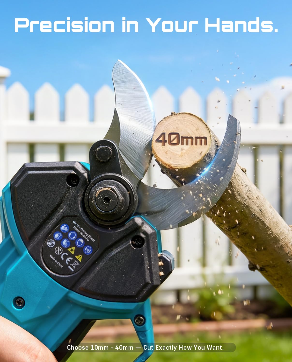 SEESII 2-in-1-Akku-Astschere mit Teleskopstiel: Elektrische Astschere mit 40mm Schnittdurchmesser –bürstenloser Motor, 2*4.0Ah-Akkus, zusätzliche SK5-Klinge, 4 einstellbare Modi für Bäume und Blumen.