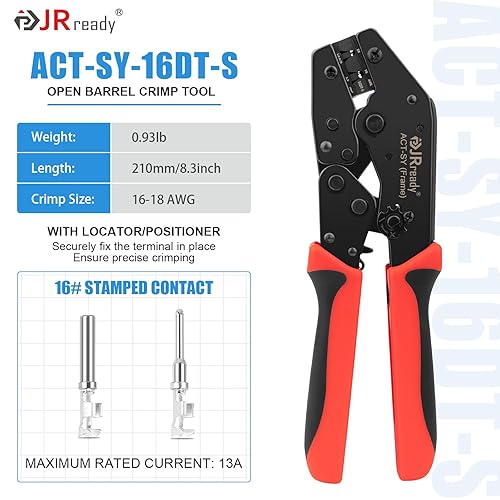 Miniatura 3 de JRready Kit de conectores Deutsch de 509 piezas  Conector de 2 3 4 6 8 12 pines con herramienta de crimpado Deutsch, tamaño 16 contactos estampados