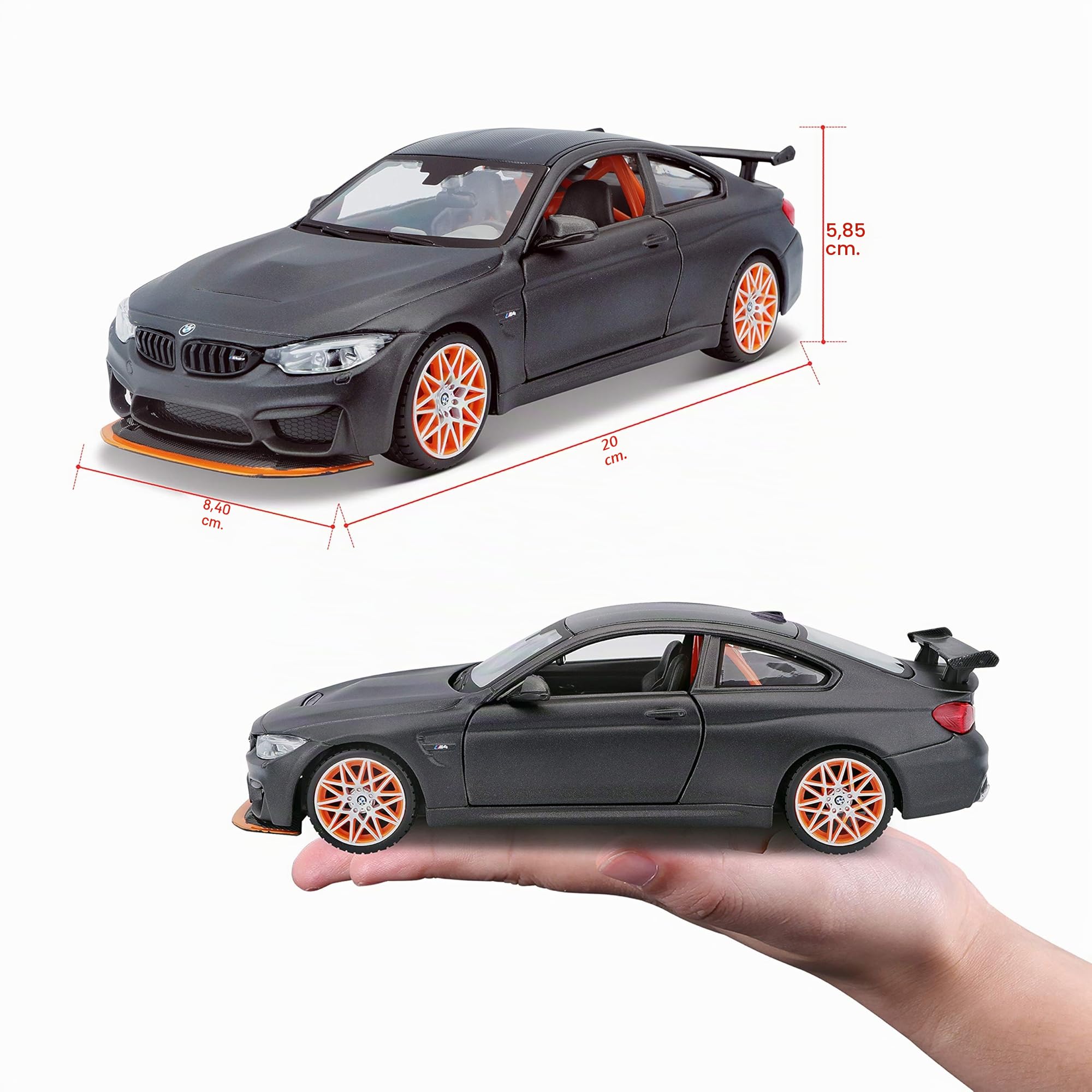 Bburago - BMW M4 GTS - Modelo de Coche Realista a Escala 1:24, Licencia Oficial BMW, Edad Recomendada 3+ Años