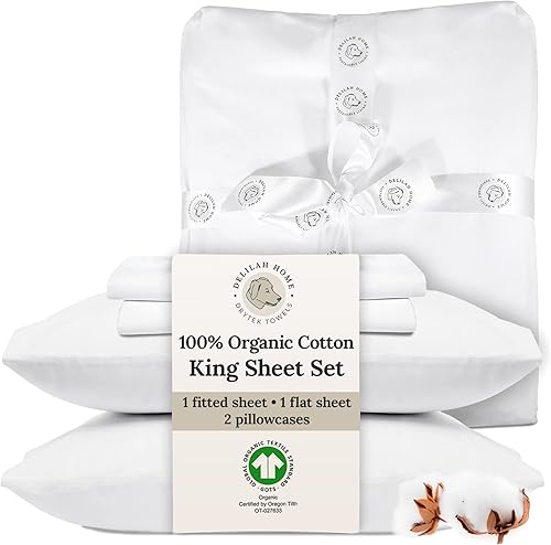 Miniatura 10 de Delilah Home Sustainable Living - Sábana encimera tamaño Queen 100% algodón orgánico, sábanas planas de 10.58 oz de TC - Sábana superior, sábana