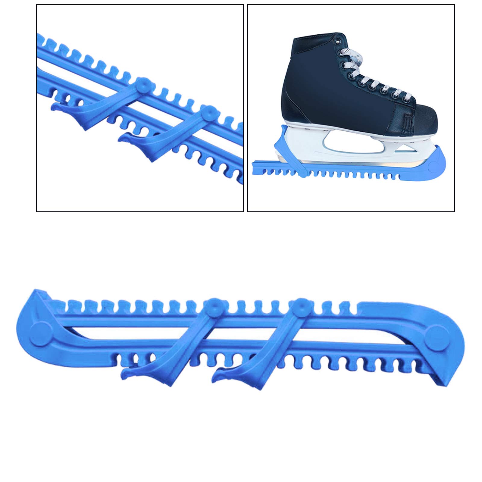Lot de 10 protections universelles pour patins à glace Bleu
