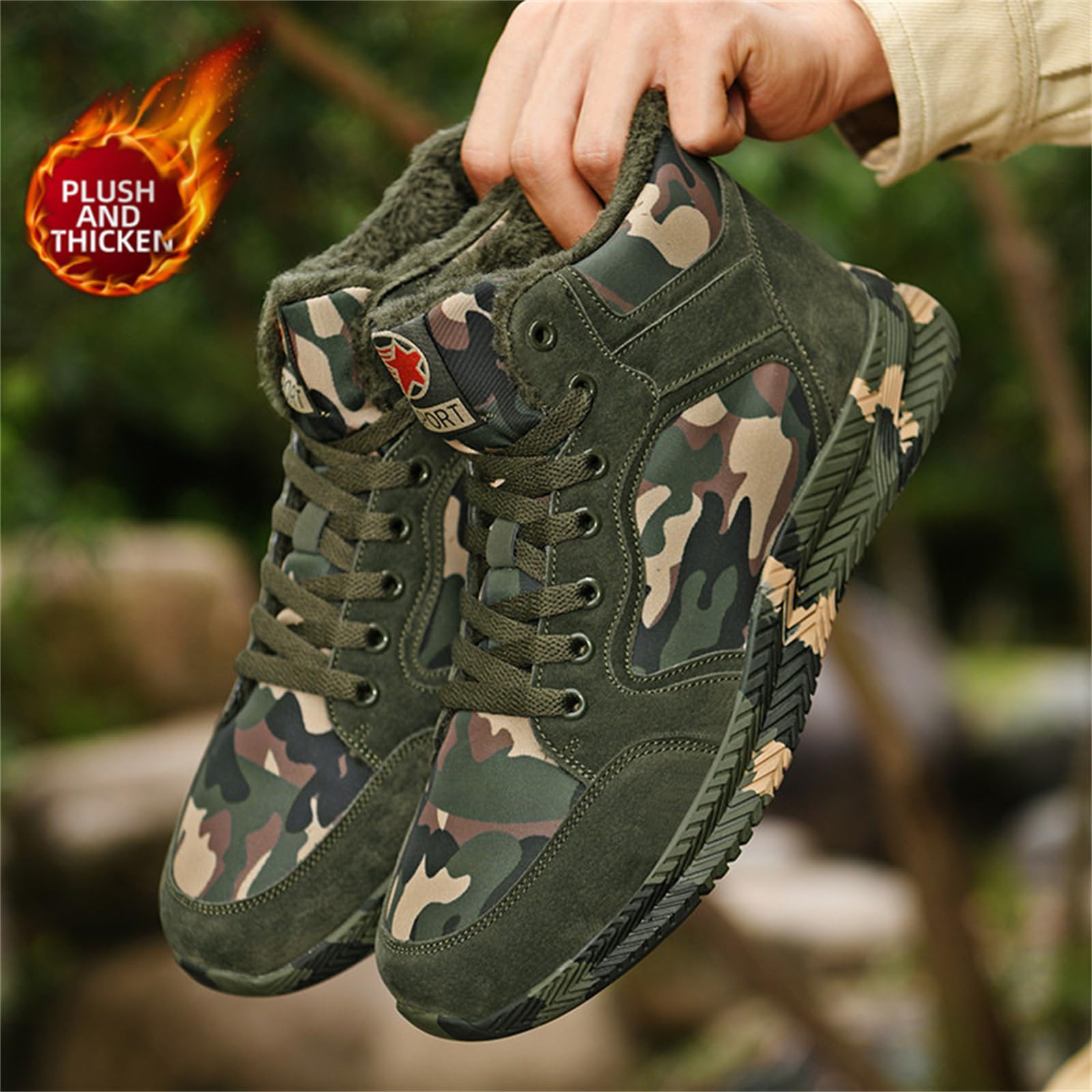 High-top Sports Canvas Camouflage Shoes Suitable for Outdoor Mountaineering and Hiking Training