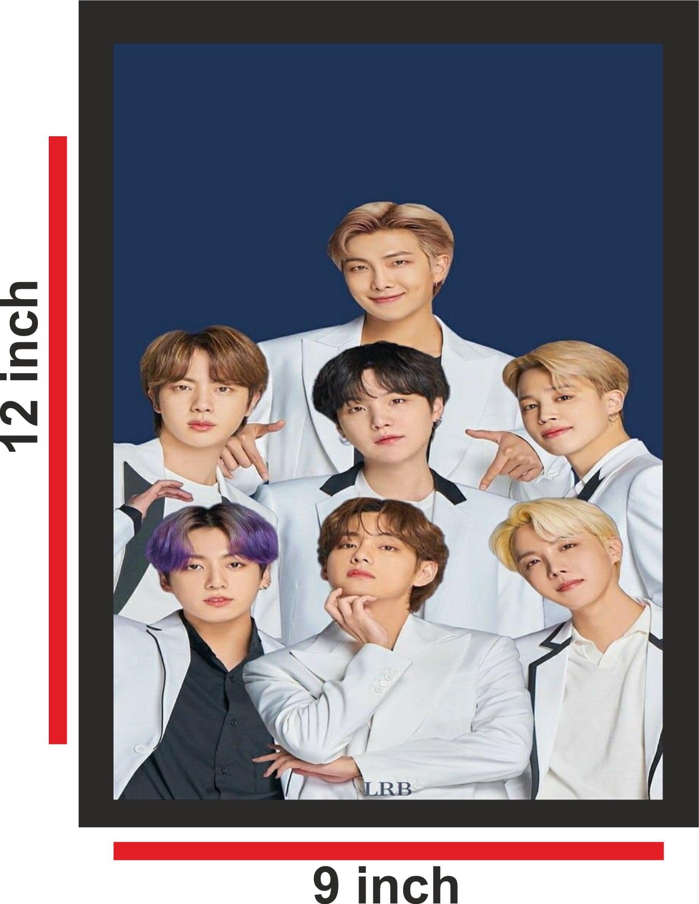 BTS アートフレーム Jwalpa Collection BTS Group Photo Wall Art – 9x12 Inch Framed
