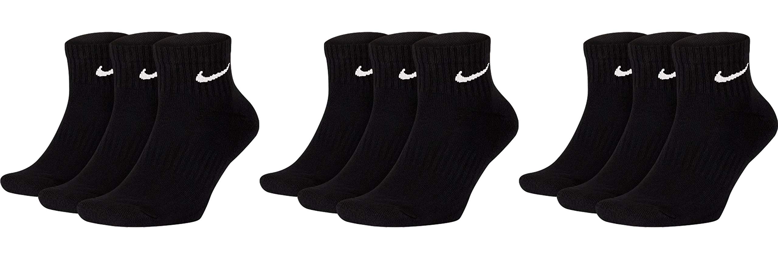 Nike 9 Paar Herren Damen Kurze Socke Knöchelhoch Weiß Schwarz Sparset SX7667 Sportsocken Größe 34 36 38 40 42 44 46 48 50