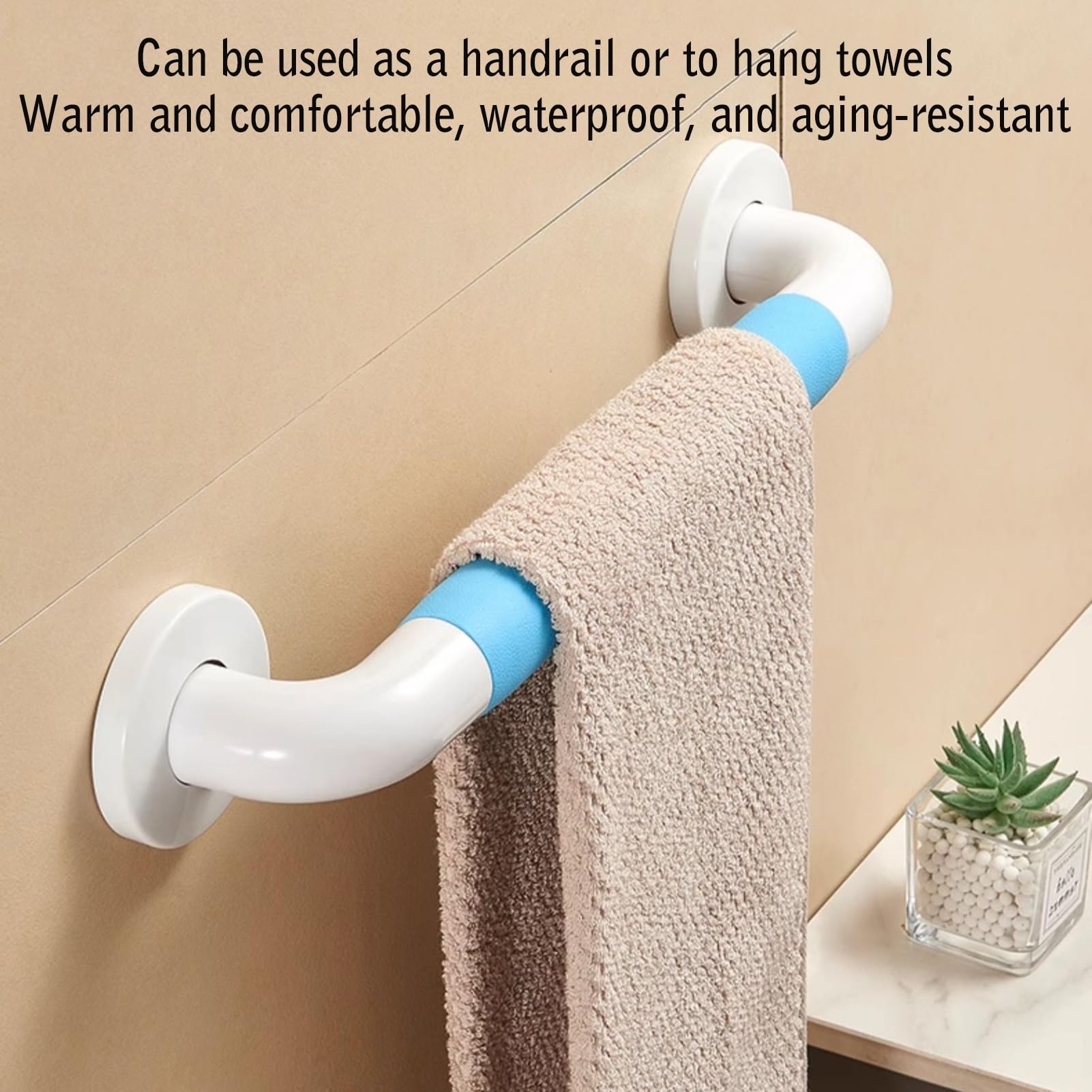 maniglie di sostegno per il bagno, Maniglione da bagno for anziani Multicolor 43-61,5 cm(Grey,L43CM)