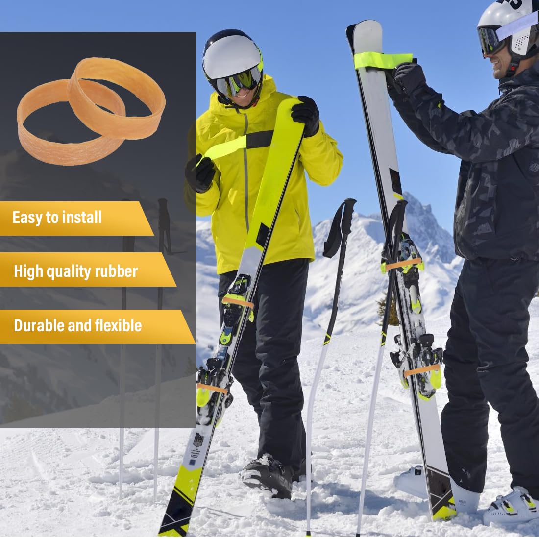WUSJCOF Lot de 20 Attaches de Frein de Ski en Caoutchouc - Stop Frein pour Fixations de Ski