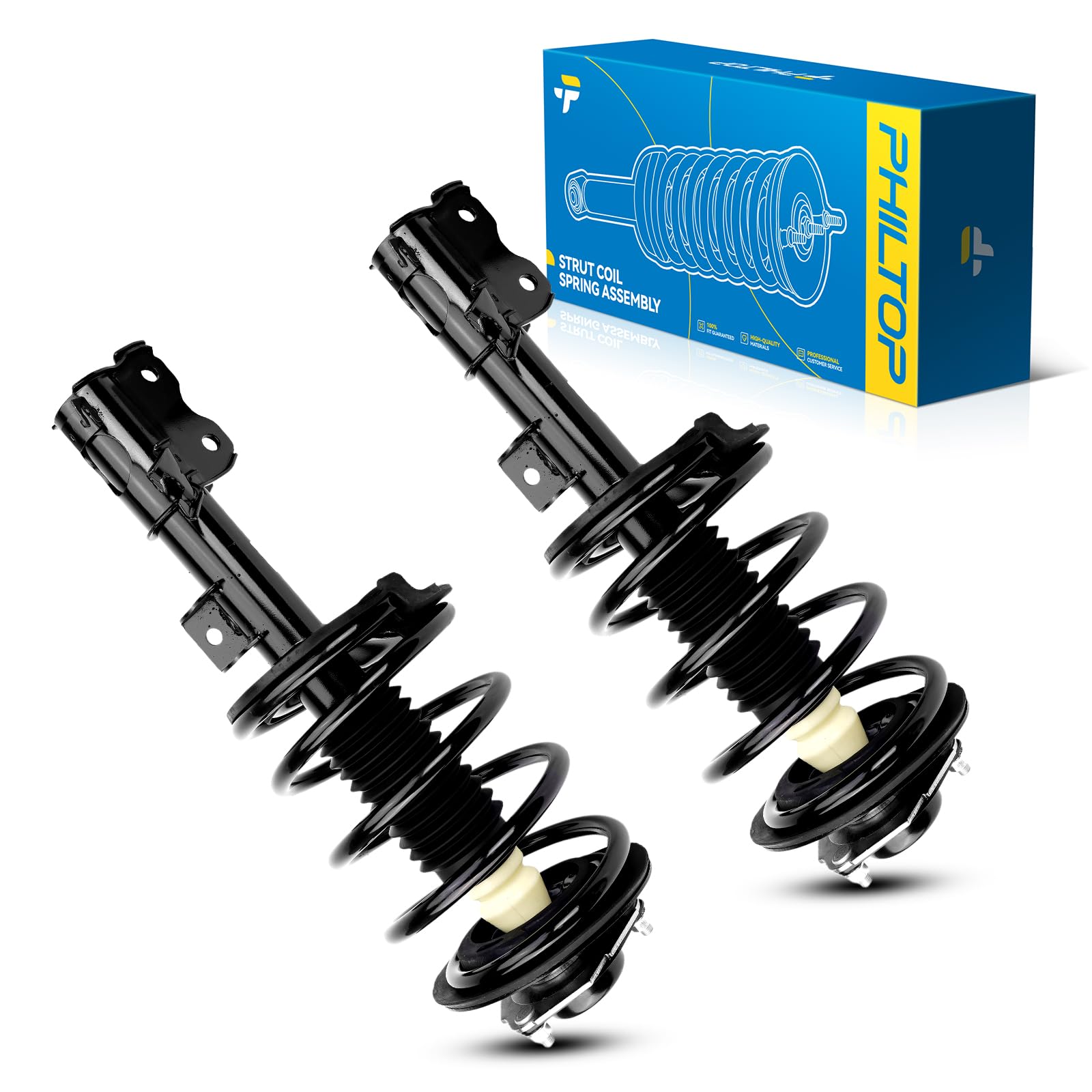 PHILTOP Front Struts Shock Absorber Fit For Maxima 2004 2005 2006 2007 2008, Complete Struts with Coil Spring Assembly, Quick Suspension Loaded Struts, 172241, 172240 Full set of 2 SAA059
