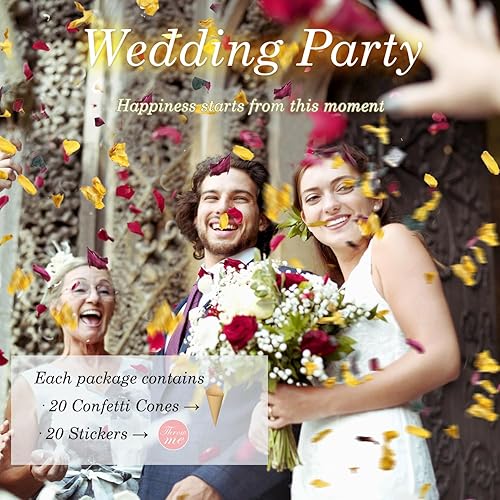 Miniatura 2 de Confeti de pétalos de flores biodegradables de 2 cuartos de galón, más de 20 tazas de rosas secas y hojas de eucalipto, pétalos reales para bodas,