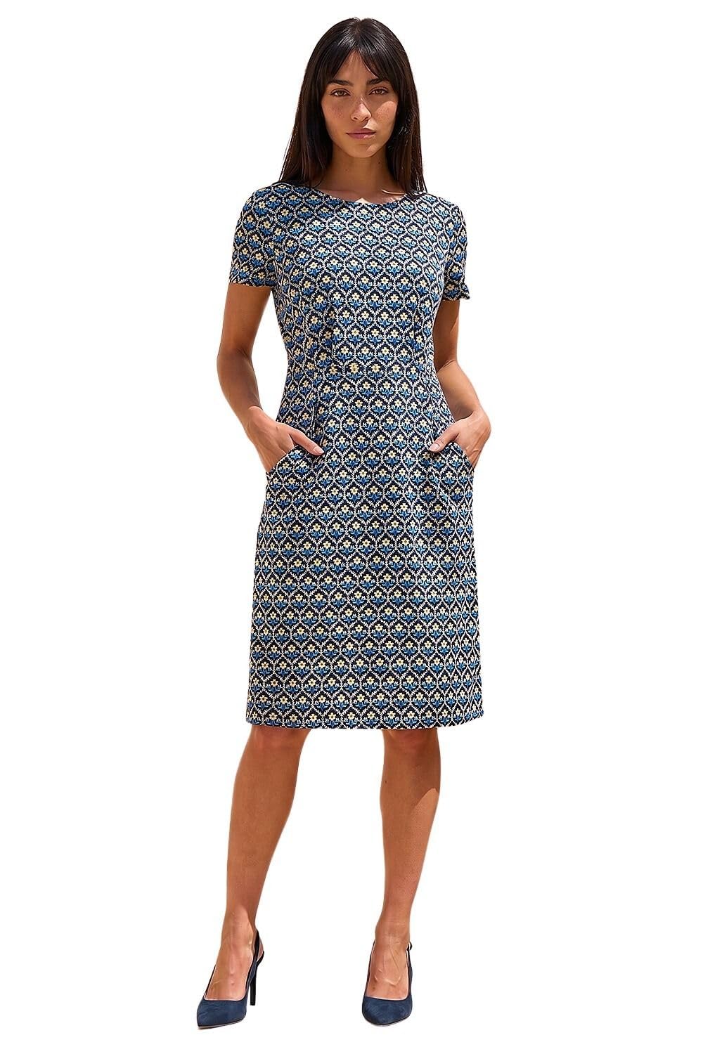 Roman Women's Petite Floral Pocket Dress - Navy - Size 16