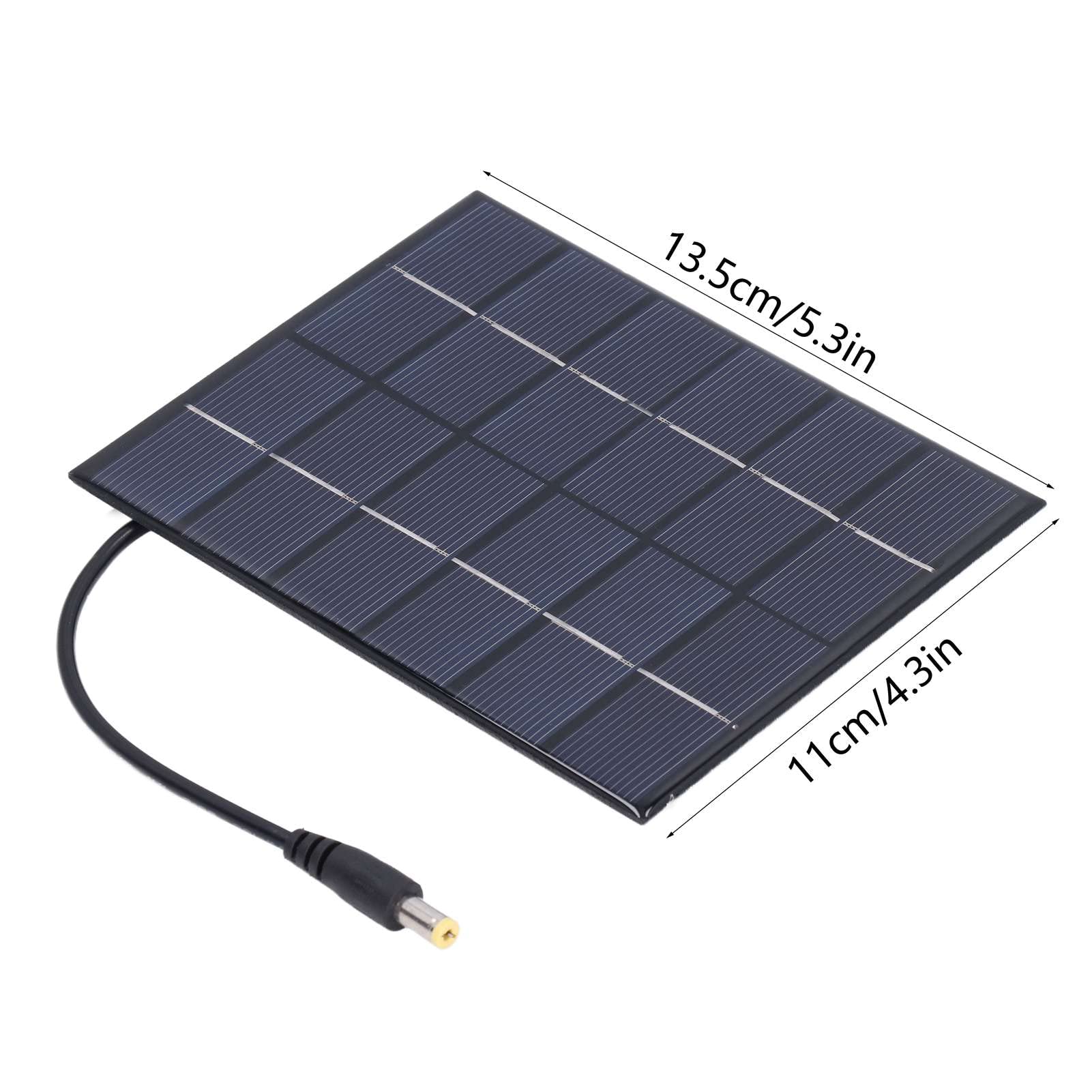 Pannello solare portatile, Caricatore solare da 2W ad alta efficienza con pannello in polisilicio e connettore DC5521, 2 pezzi 13.5x11 cm per luci solari, giardino e campeggio