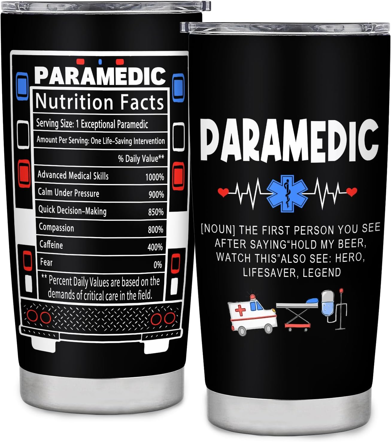Paramedic Gifts,Gifts for Emts,Paramedics Graduation Birthday Christmas Gift for Men,International Paramedic Day Gift,Travel CoffeeTumbler Mug 20oz