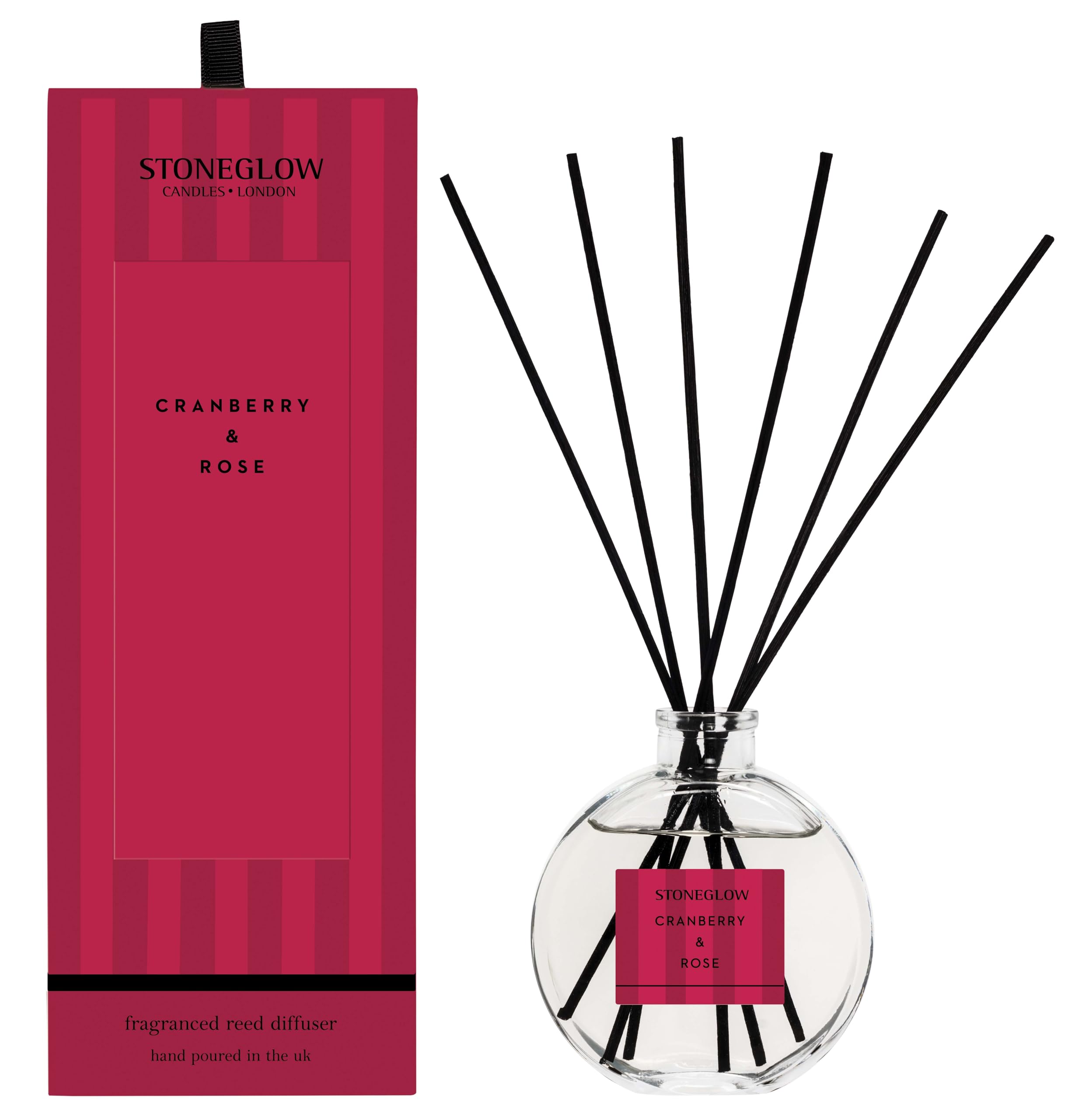 Stoneglow Red Modern Classics Collection - Cranberry & Rose - Scented Reed Diffuser 120Ml