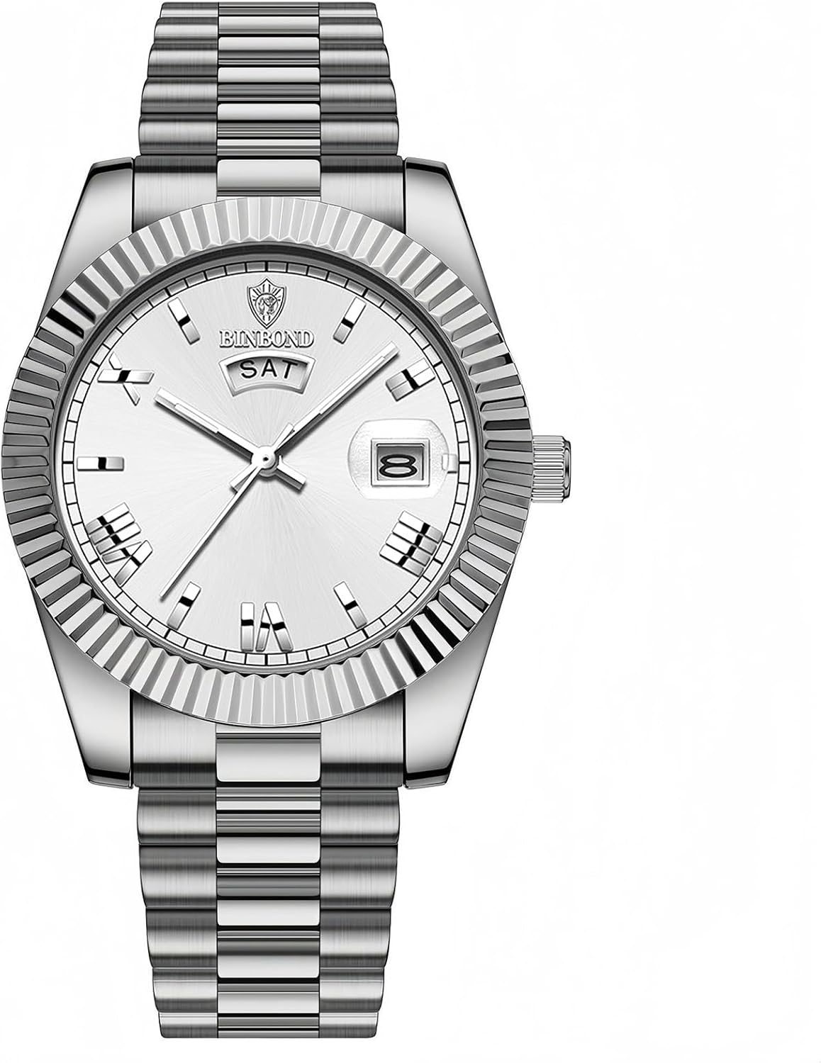 Gosasa Men's Business Quartz Watch with Day & Date - Roman Numerals Dial, Stainless Steel Band Classic Casual Waterproof Analog Men Wristwatch with Adjustable Tool - Image 6