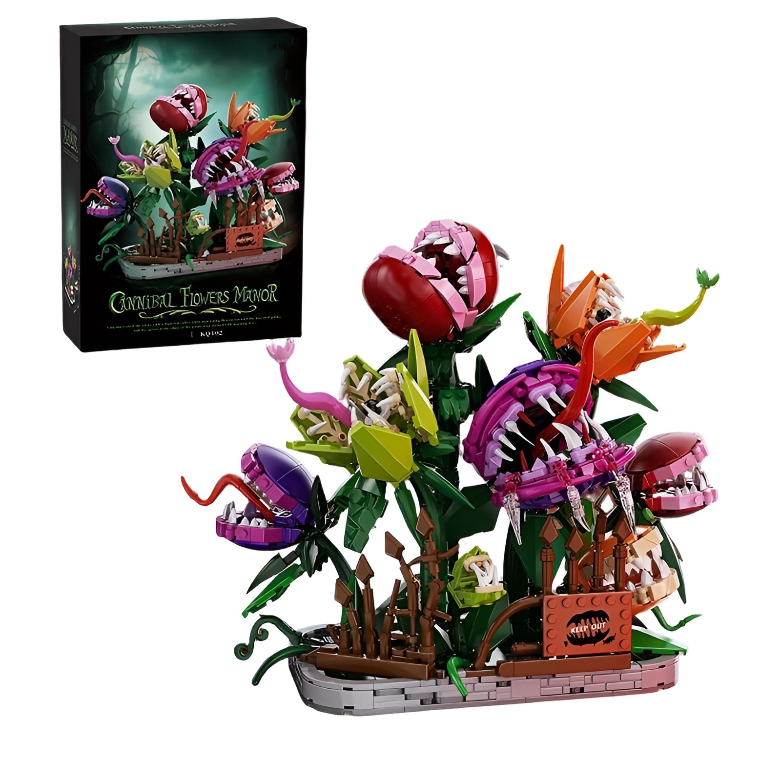 DzirePada Cannibal Flowers Manor Building Set, 1266PCS Horror Cannibal Botanical Collection Model Toy, Flower-Themed Building Kit for Adults Teens, Unique Home Decor Gifts for Plant Enthusiasts — image 1