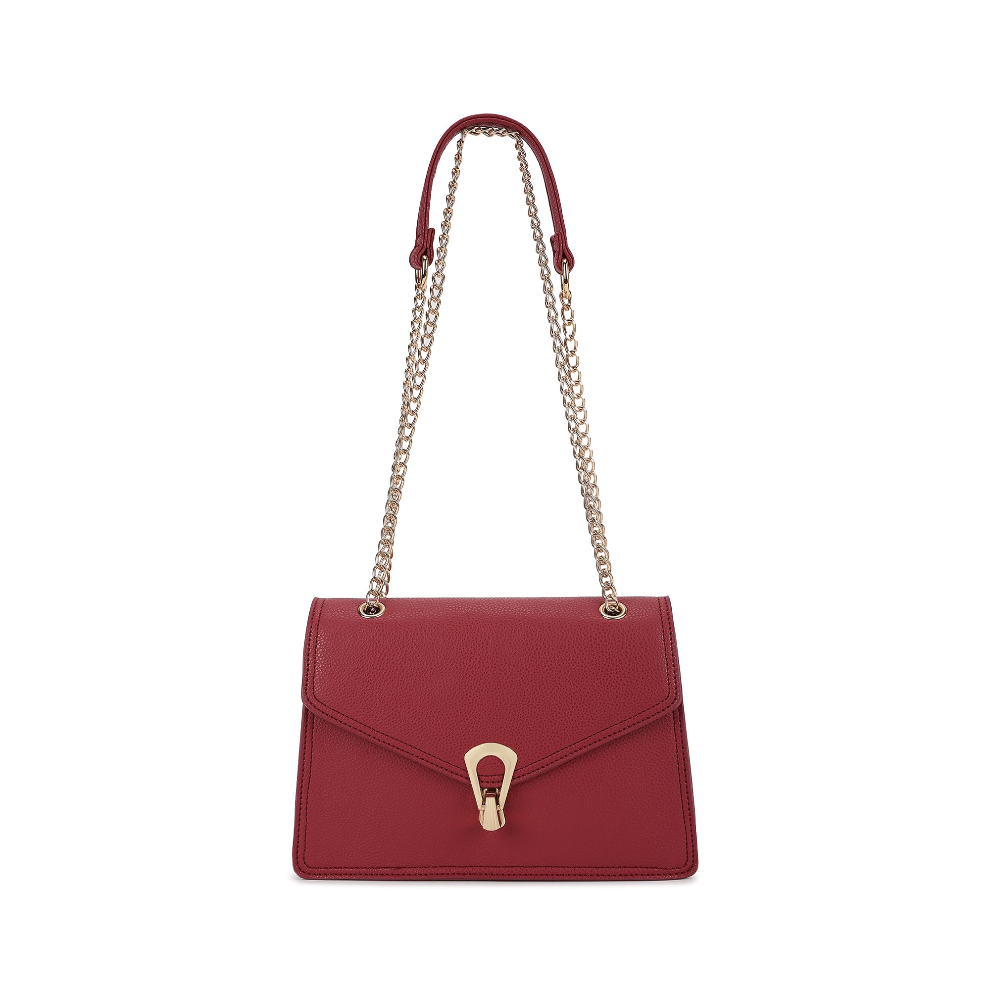 Casual Sling Bag with Lock Closure for Girls, Medium Size with Internal Organiser, Handheld Design and Metal Chain Sling-image-19
