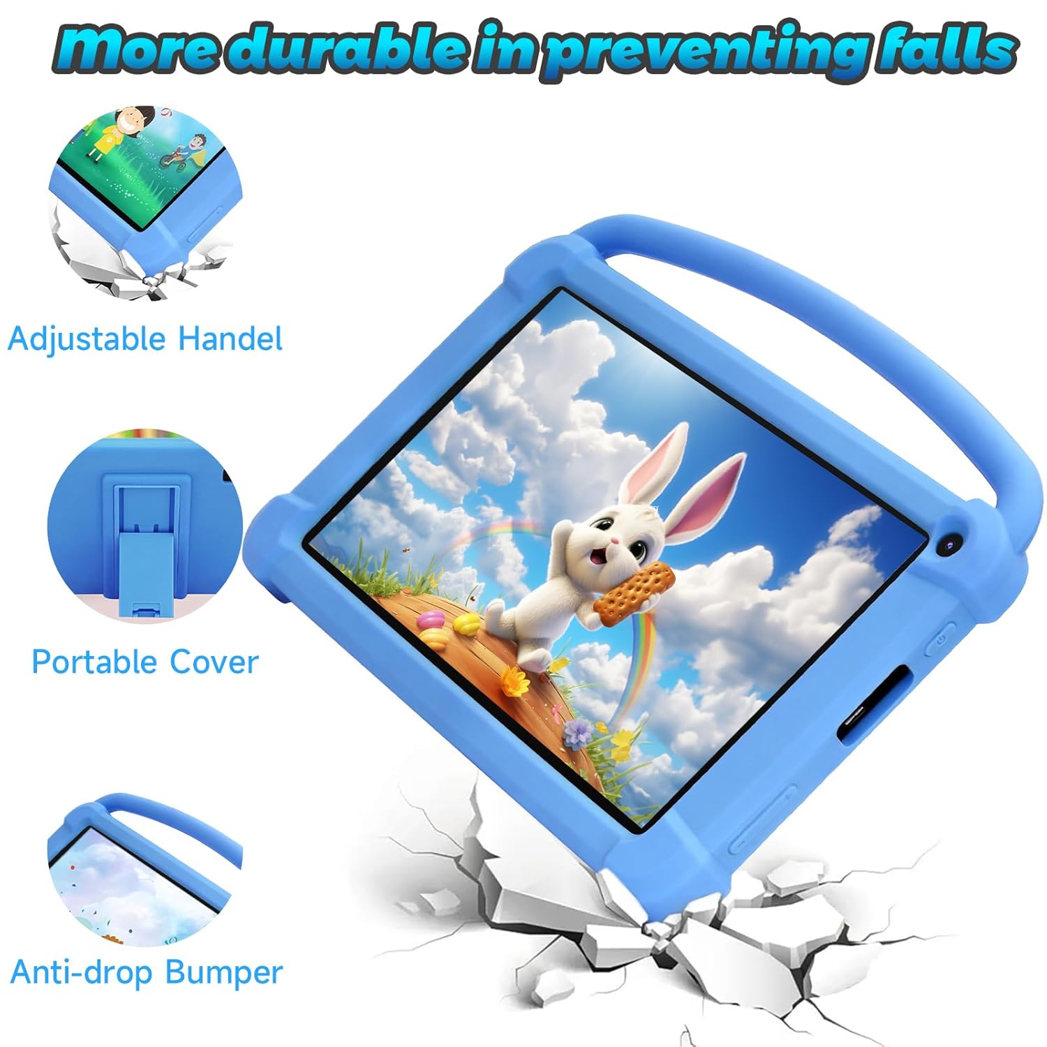 7 inch Kids Tablet, Android Tablet for Kids, 4GB RAM+32GB ROM+1TB Expand, Toddler Tablets with Shockproof Case, Parental Contral, 1024*600 IPS Screen, 3000mAh Battery,... - Image 5