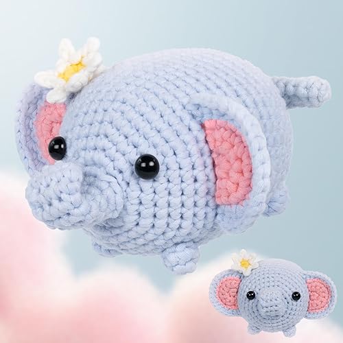 Miniatura 2 de Mewaii Kit de ganchillo para principiantes nivel 2 con 40% hilo fácil de poner en marcha extra ecológico, tutoriales en video paso a paso para