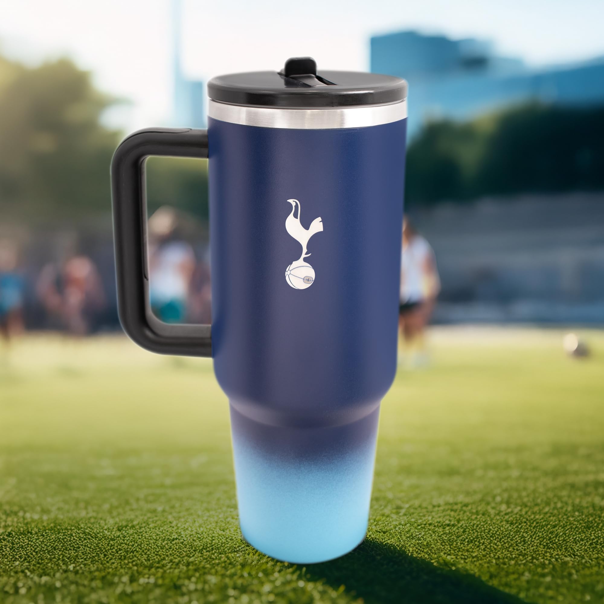 Hy-Pro Officially Licensed Tottenham Hotspur 40oz/1.18 L Thermal Flask & Handle, Metal Water Bottle with Straw - Image 2