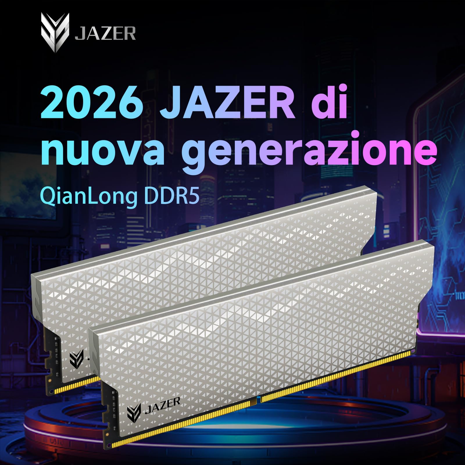 JAZER RAM DDR5 32GB Kit (2 x 16GB) 6000MHz CL36, Memoria Desktop per PC da Gioco, DIMM 288-Pins 1.35V