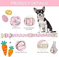 Vista 281 de Unique Style Paws - Collar rosa con hebilla de metal, duradero y lindo para perros pequeños a grandes