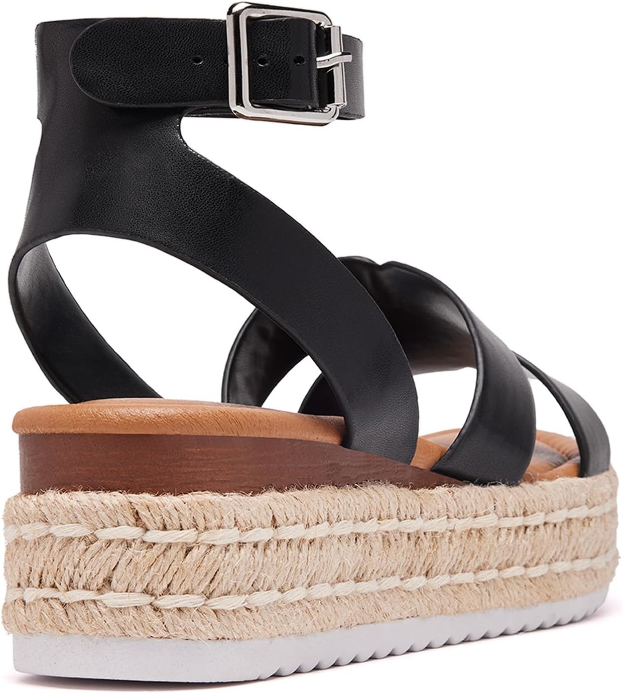 Women's Platform Espadrilles Sandals Adjustable Ankle Strap Buckle Wedge Open Toe Casual Summer Shoes image 3