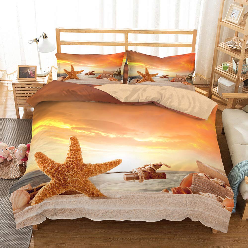 Set Copripiumino 3 Pezzi Matrimoniale Microfibra 3D Stampa Girasole - 220x240 Cm, Chiusura Zip, Morbido E Lavabile