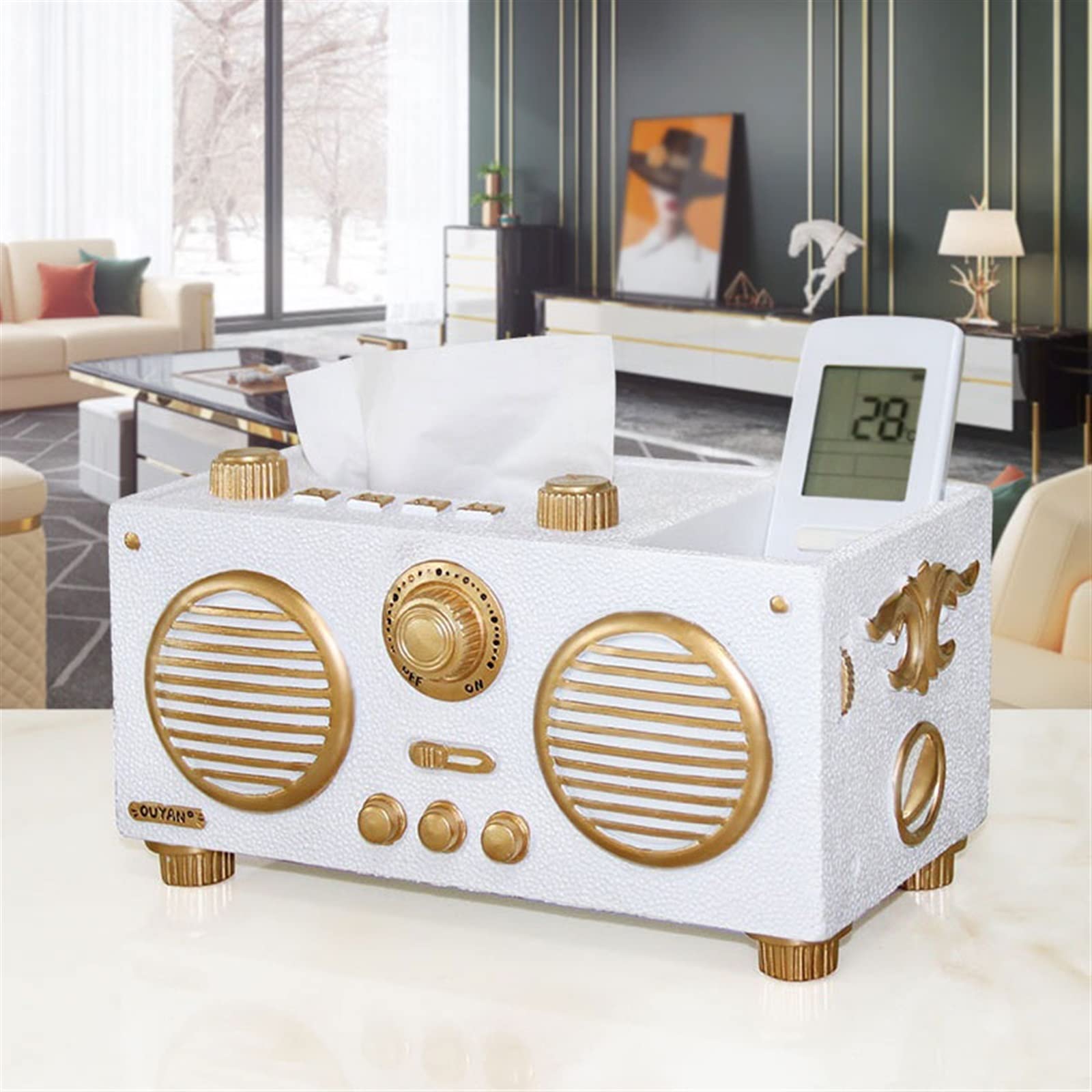 Portafazzoletti Multifunzionale Scatola di tessuto for modellazione creativa Scatola di immagazzinaggio del telecomando del desktop Tavolino da caffè Ornamenti decorativi Scatola di carta da disegno O