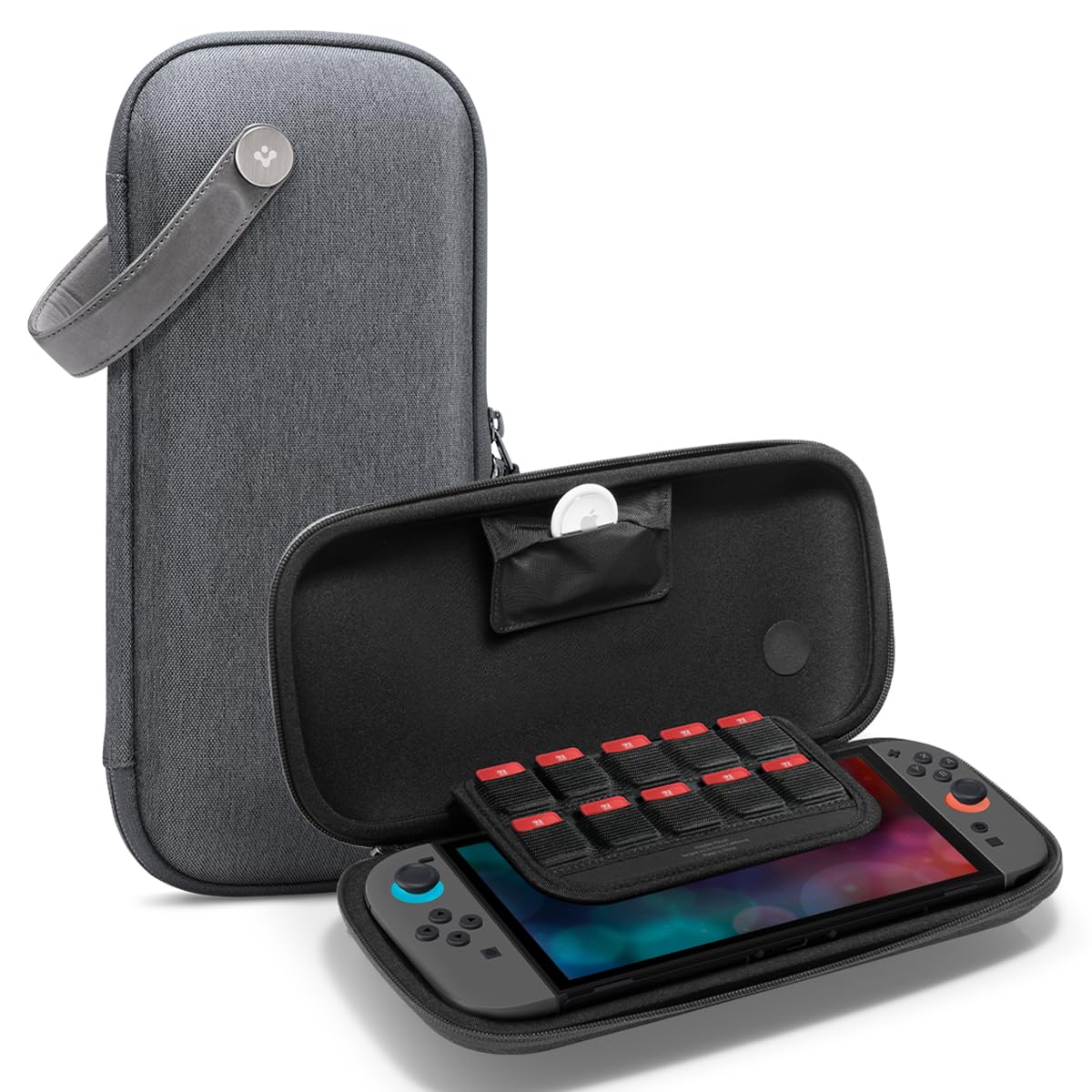 Spigen Custodia Klasden Pouch Borsa da Viaggio Compatibile con Nintendo Switch 2 2025 - Grigio Carbone