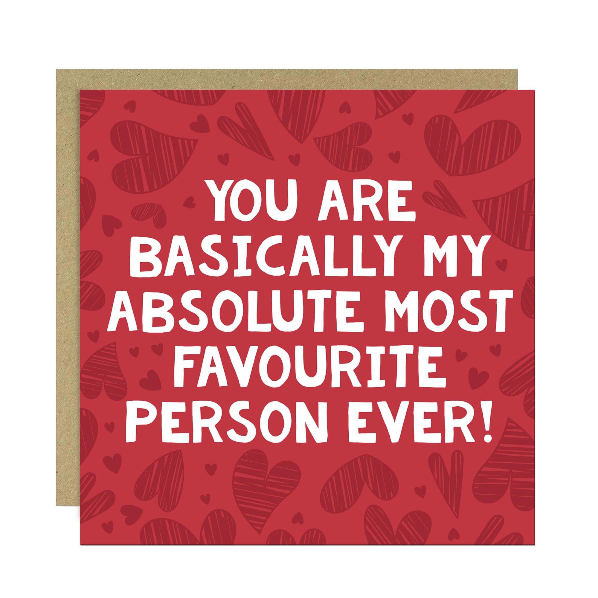 RED OCEAN Valentines Card For Him Her MOST FAVOURITE PERSON EVER Anniversary Card For Husband Wife Valentines Card For Boyfriend Girlfriend Card With Kraft Envelope