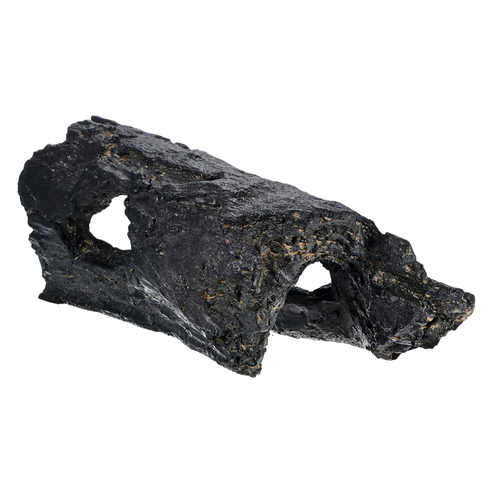M METERXITY 1-Pack Reptile Hide Basking Platform, Cement, Large, Black