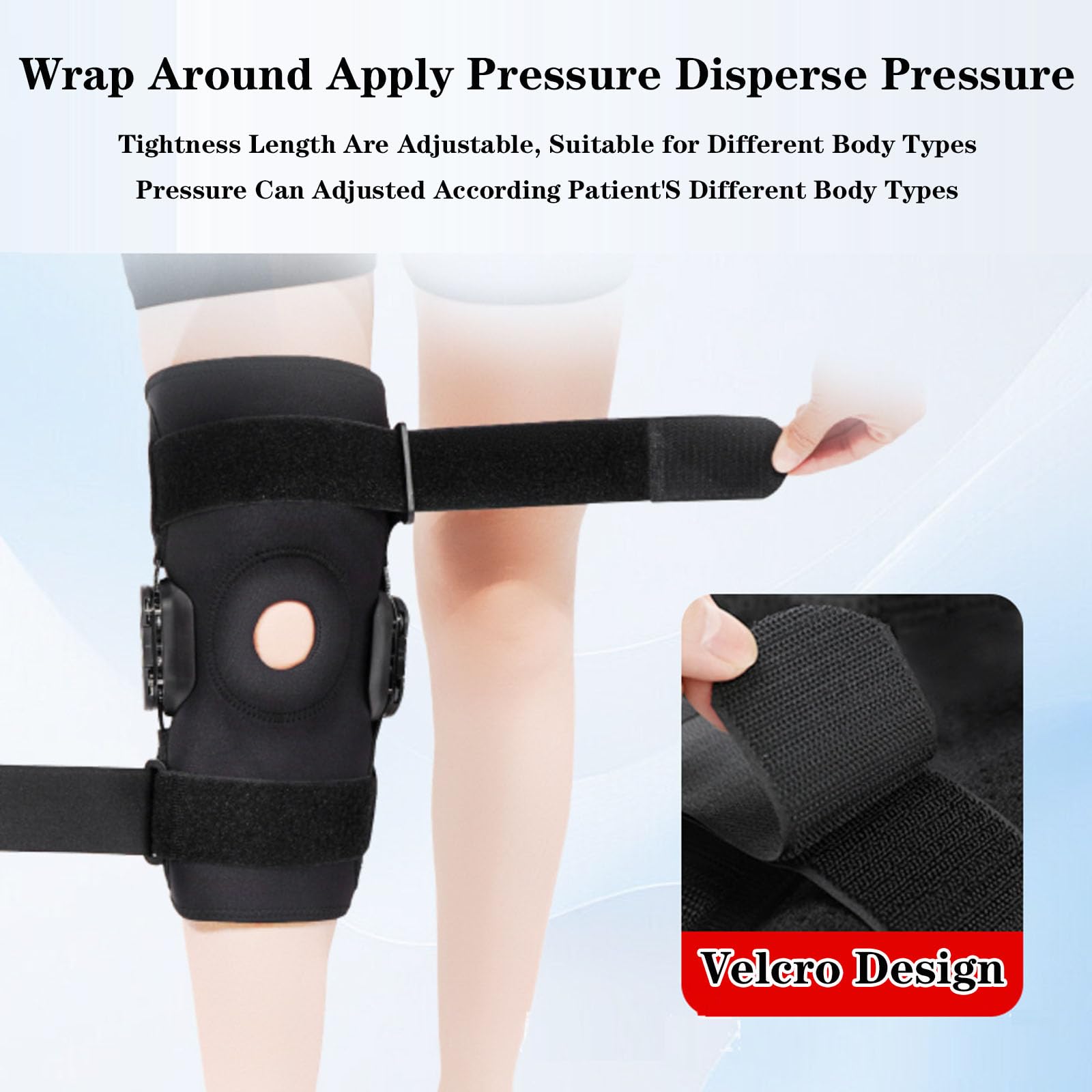SFKLYU Rodillera de Descompresión, Soporte Articulado para Rodilla, Soporte Estable para Aliviar Distensiones, Esguinces y Lesiones de Ligamento Cruzado Anterior (LCA),L