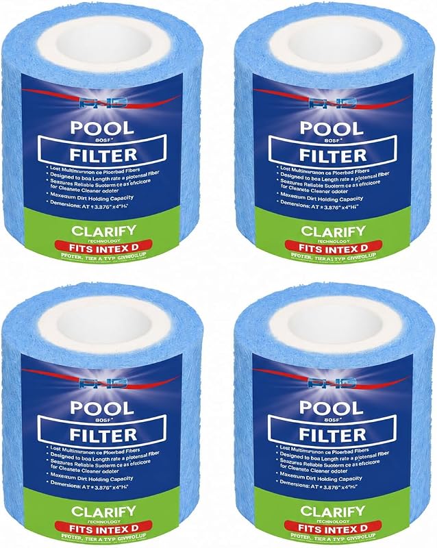 New Type D Meltblown Pool & Spa Filter, Fits Intex RX600 with Summer Escapes, Bestway, USA Made (4, Blue)