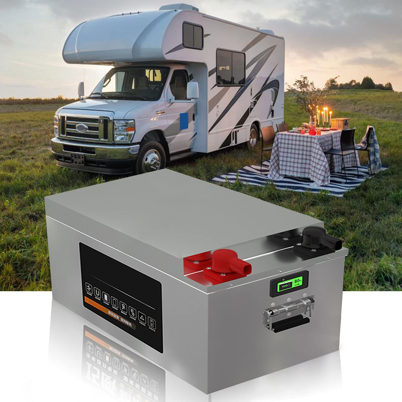 Buy 12V 125Ah Deep Cycle LiFePO4 Battery, Rechargeable Lithium Iron ...