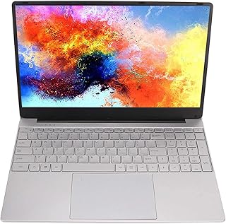 Computador Portátil, Função de Desbloqueio de Impressão Digital 15,6 Polegadas Full HD Laptop Teclado Retroiluminado 100-240 V para Intel Celeron J4125 CPU 12 GB RAM para Empresas (Plugue UE)