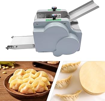 Amazon.com: 自動餃子皮機110V 140W 電動餃子包裝機餐廳餛飩麵團加工機